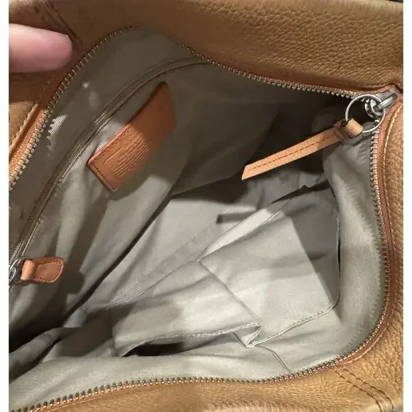 COACH VINTAGE SHOULDER BAG PEBBLED ORANGE LEATHER DUFFLE PURSE - Picture 13 of 16